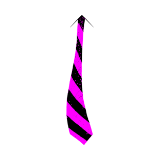 Fake Necktie Fashion Series - Retro Magenta and Black Stripes T-Shirt