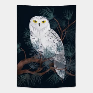 Snowy (Dark Night Version) Tapestry