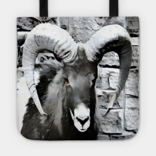 Goat Black and White Spray Paint Wall Tote