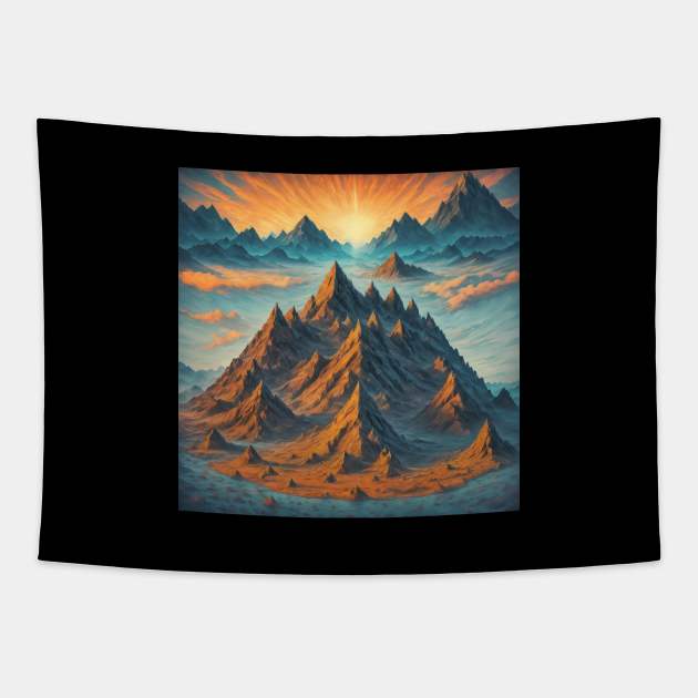 Mountain Fauna Woods Outdoor Since Retro Vintage Tapestry by Flowering Away