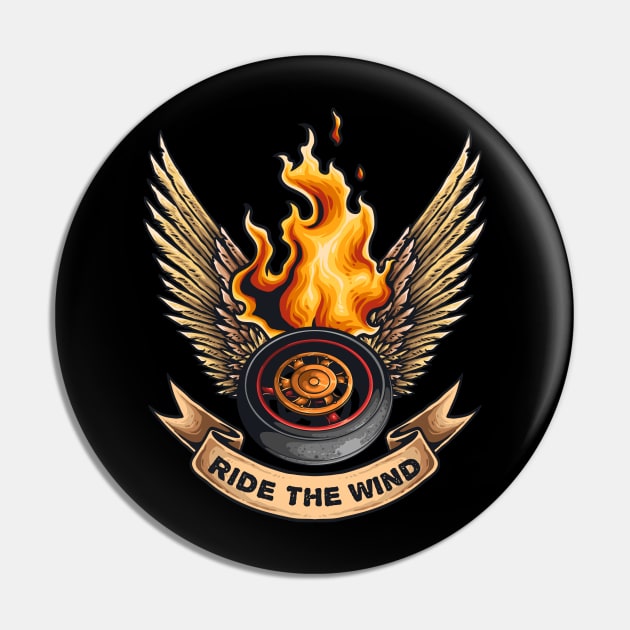 Ride The wind - Motorcycle Rider Pin by busines_night