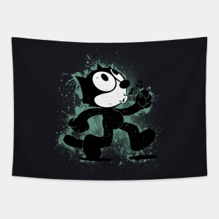 Felix The Cat Walking Spray Paint Tapestry