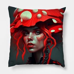 Mushroom girl 18 Pillow