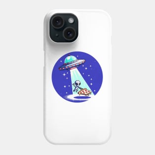 8-Bit Pixel Alien Pizza Adventure: Colorful Retro Gaming Art Phone Case