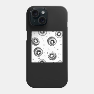 Black and White Kiwi Design Pattern Phone Case