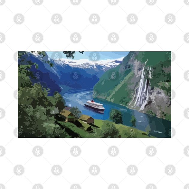 Norway Fjords Painting by gktb