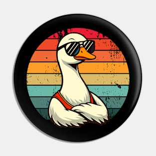 Silly Goose in Sunglasses Pun Meme Pool Funny Goose Pin