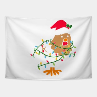 Christmas Lights Chicken Shirt Santa Funny Xmas Tree Chicken Tapestry