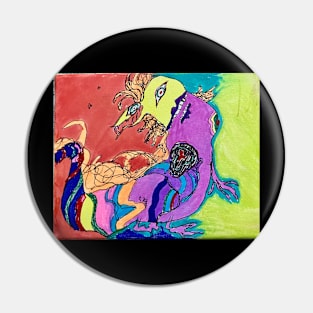 Tie dye dragon Pin