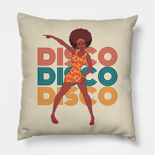 DISCO GIRL Pillow by AlexxElizbar