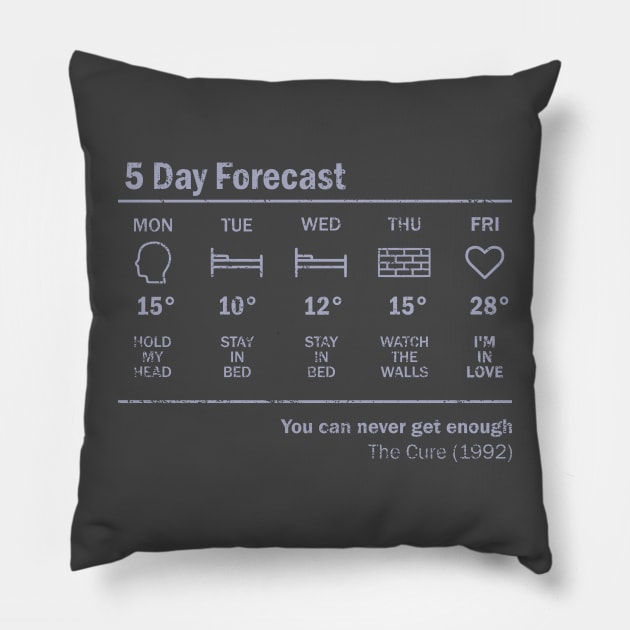 Friday I'm in love Forecast Pillow by TKsuited