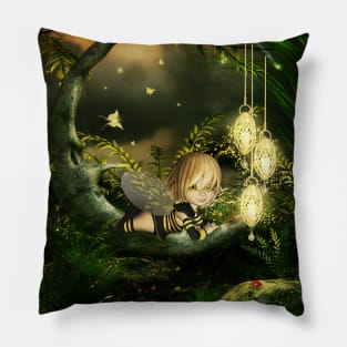 Cute little girl bee Pillow