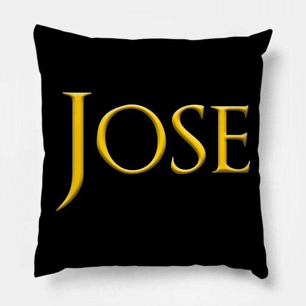 Jose Male Name Gold On Dark Pillow by funfun