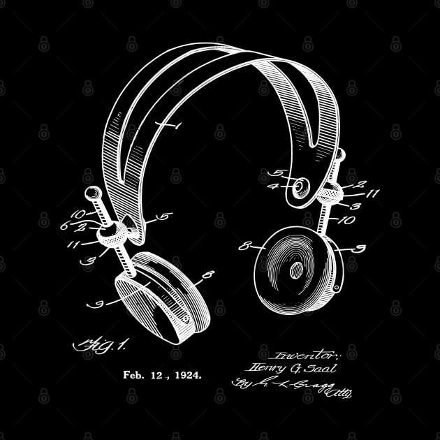 Stereo Headphones Music Patent 1924 by MadebyDesign