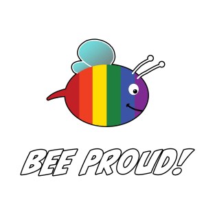 Fun Pride Shirt with Bee in LGBT Rainbow Design T-Shirt