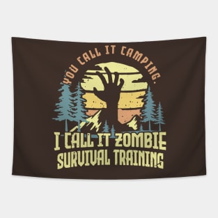 Zombie Survival Training Camping Tapestry