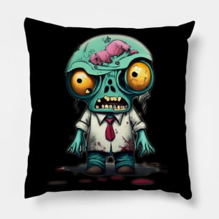 Funny mini zombie halloween Pillow