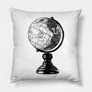 Globe hand drawn Pillow