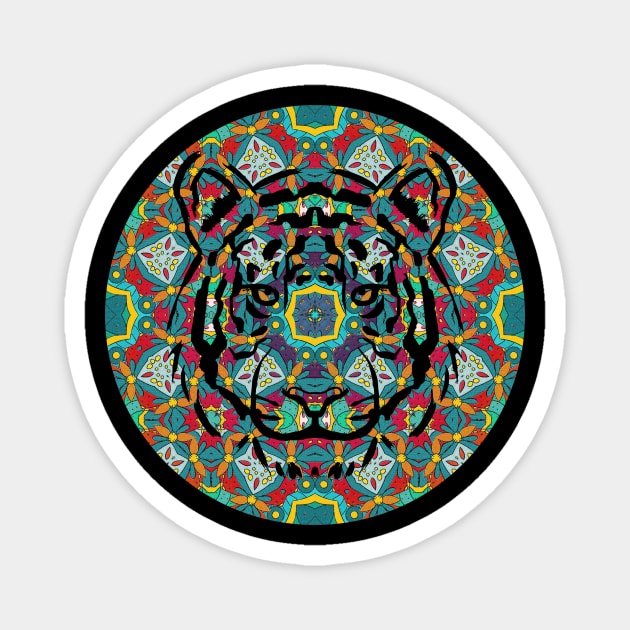 Tiger Kaleidoscope Magnet by Popup Crafty Designs