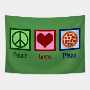 Peace Love Pizza Tapestry