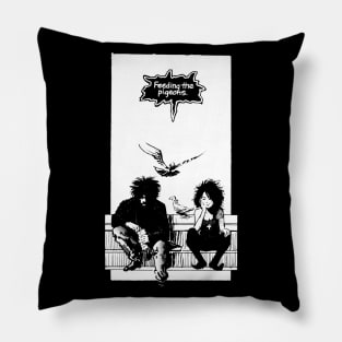 Feeding the Pigeons  (white) Pillow