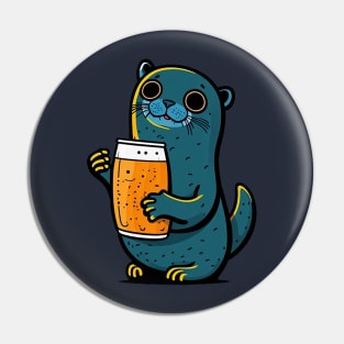 Cute Cartoonish Seam With Beer Mug Pin