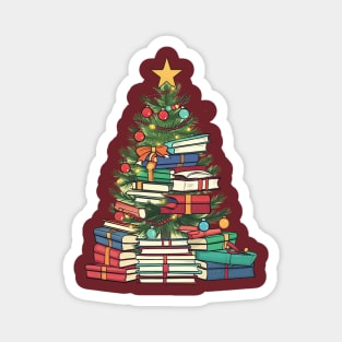 Bookworm Christmas Tree books Magnet