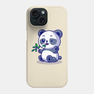 Cute Panda Eat Bamboo Leaf Cartoon Phone Case