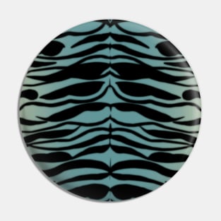 Tiger Skin Striped Pattern in Cerulean Blue Pin