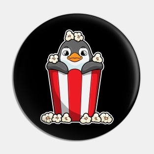 Penguin with Popcorn cone Pin