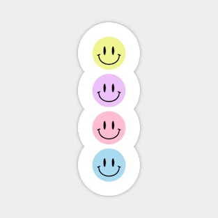 Smiley Happy Faces Pastel Magnet