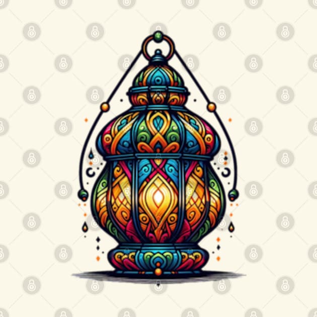 Moorish Charm: Colorful Lantern Artwork by AmelieDior