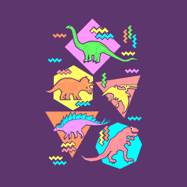 Nineties Dinosaur Pattern by chobopop