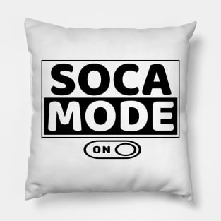 Soca Mode On - Main Brand Design in Black and White - Soca Mode Pillow