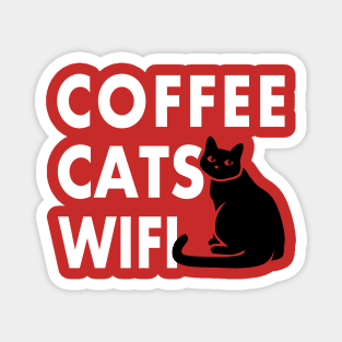 Coffee Cats Wifi Love Magnet