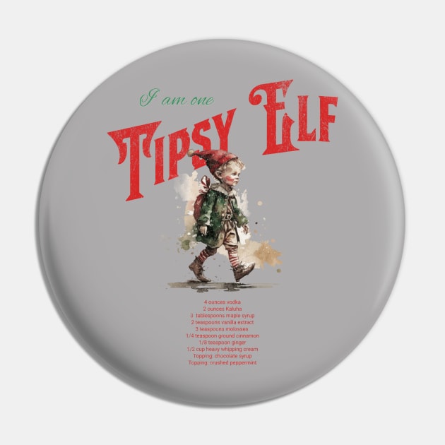 I Am One Tipsy Elf Pin by Twisted Teeze 