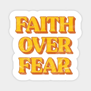 Retro Faith Over Fear Christian Magnet