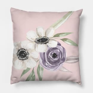 Vintage Floral Pattern Watercolor Pillow