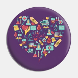 Phlebotomist Heart Design Pin