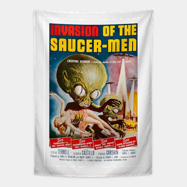 Invasion of The Saucer Men Tapestry by headrubble