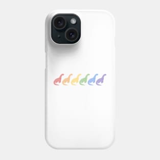 Rainbow Dinosaurs (White Background) Phone Case