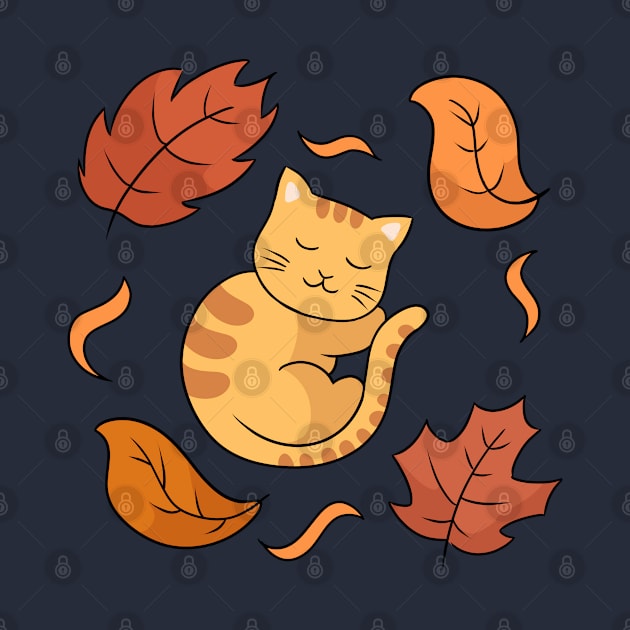 Sleeping orange cat by Doya