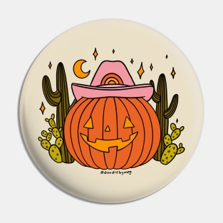 Cowboy Pumpkin Pin