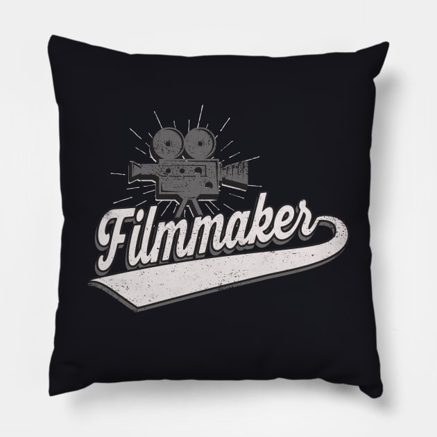 Filmmaker Cameraman vintage Film Camera Pillow by Foxxy Merch