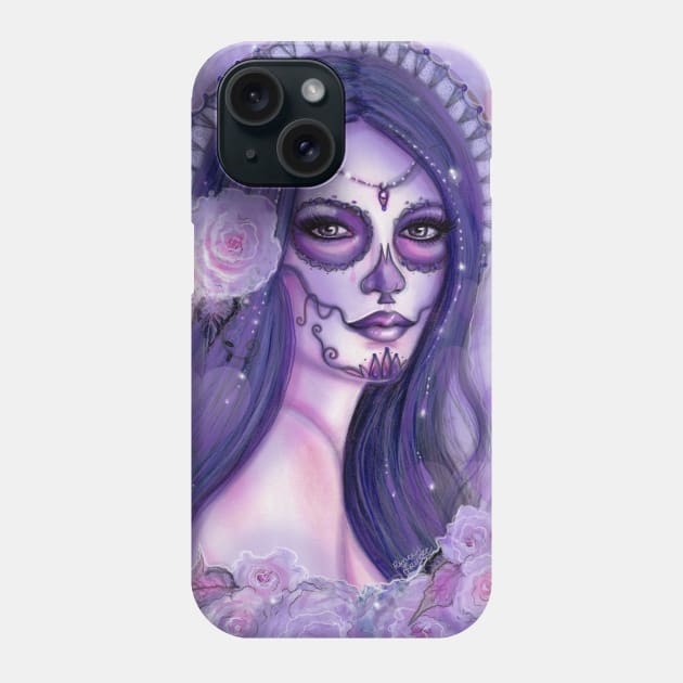 Day of the dead Chantilly Rose By Renee Lavoie Phone Case by ReneeLLavoie