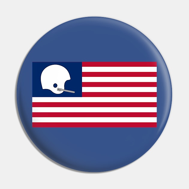 USA Football Single Bar Helmet Flag Pin by HelmetAddict