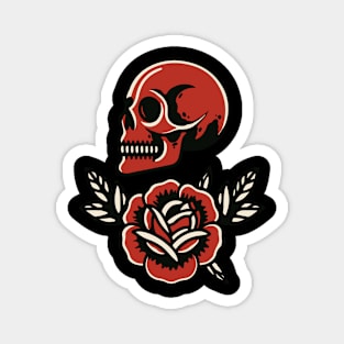 Flower skull traditional Magnet