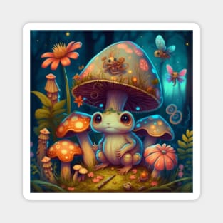 Magic mushroom in the magic forest Magnet