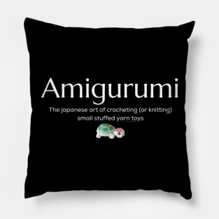 Amigurumi with Turtle and white lettering Pillow