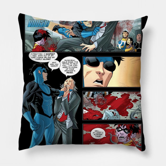 invincible comic strip Pillow by super villain